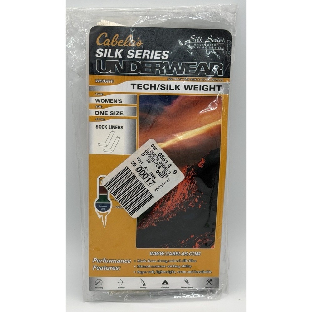 Cabela's Tech Silk Series Weight Sock Liners Women's One Size New